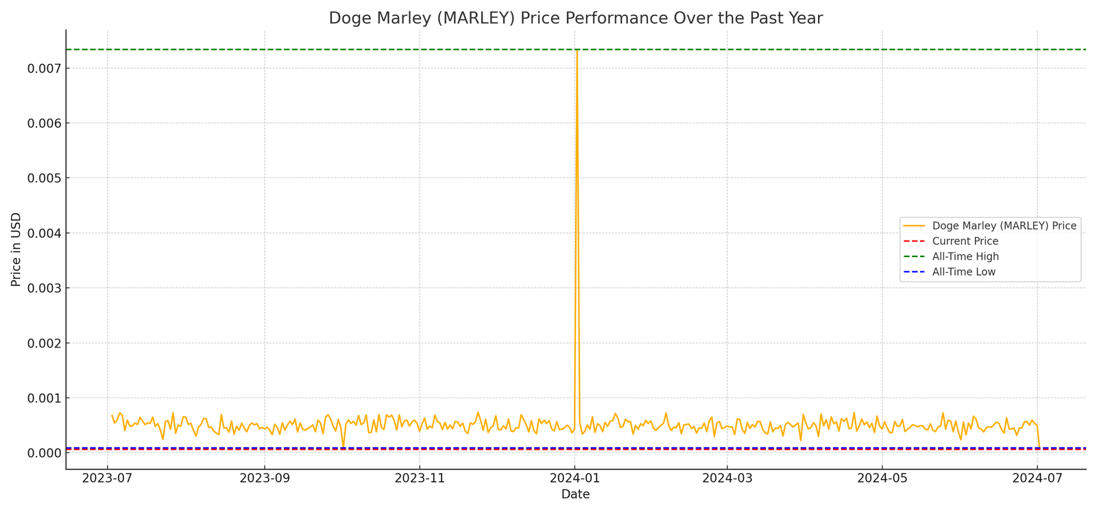 Doge Marley Coin One year performance || Fintechloom
